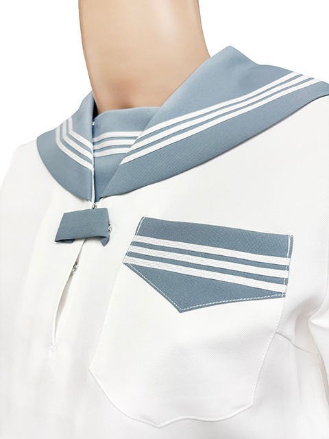 秋冬 セーラー服 クリーム×グレー