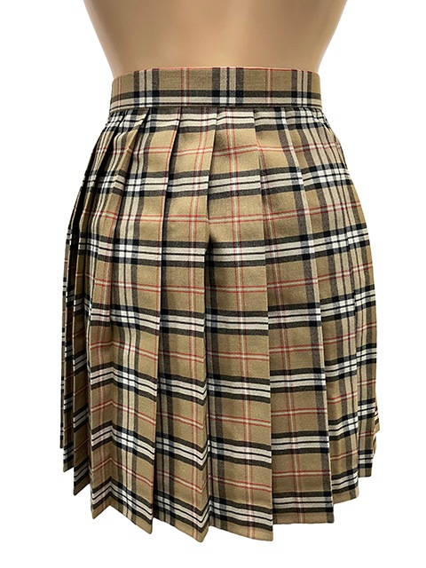 チェック プリーツ スカート ベージュ