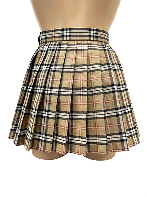 チェック プリーツ スカート ベージュ