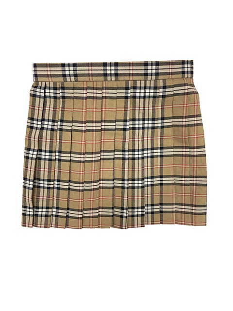 チェック プリーツ スカート ベージュ