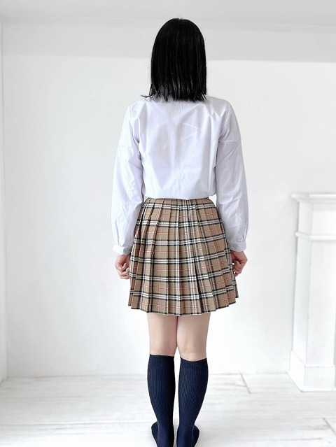 チェック プリーツ スカート ベージュ