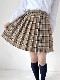 チェック プリーツ スカート ベージュ