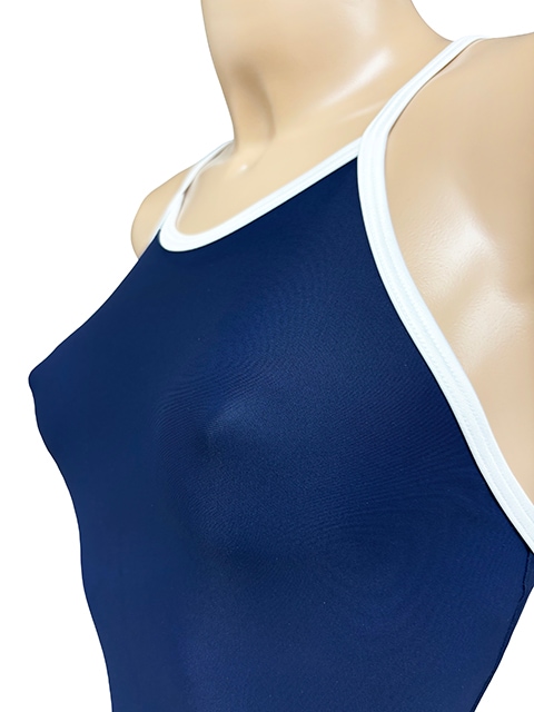 コスメイトオリジナル スベスベ素材フルバックパイピングスクール水着