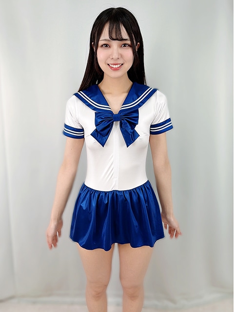 コスメイトオリジナル 配色タイプスーパーウェットセーラーレオタード<ネイビー>