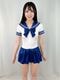 コスメイトオリジナル 配色タイプスーパーウェットセーラーレオタード<ネイビー>