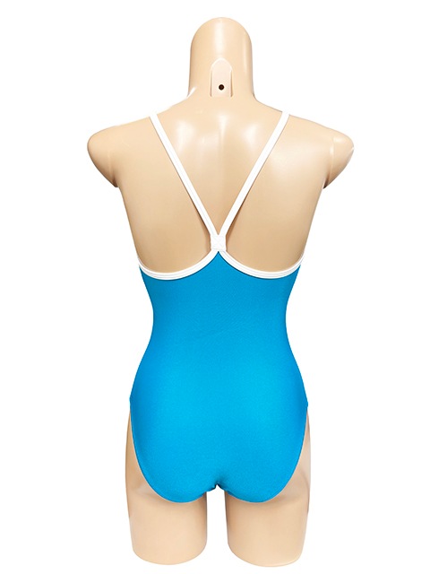 【ブルー新登場!】コスメイトオリジナル2WAYストレッチ素材パイピングスクール水着