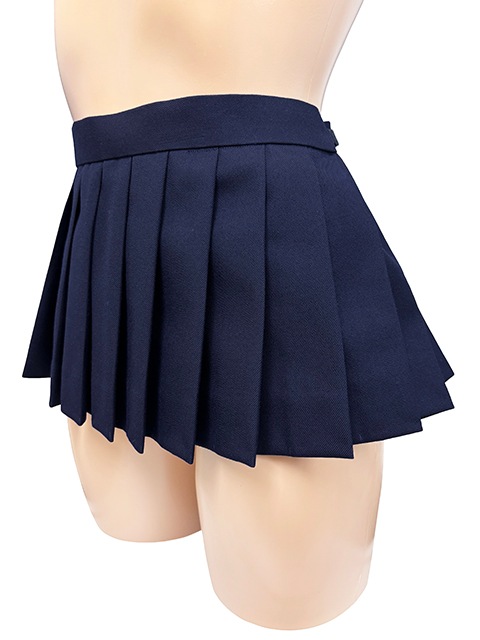 【ウエスト95cm登場】コスメイトオリジナル ウルトラマイクロミニプリーツスカート 濃紺