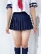 マイクロミニプリーツスカート 25cm丈 濃紺