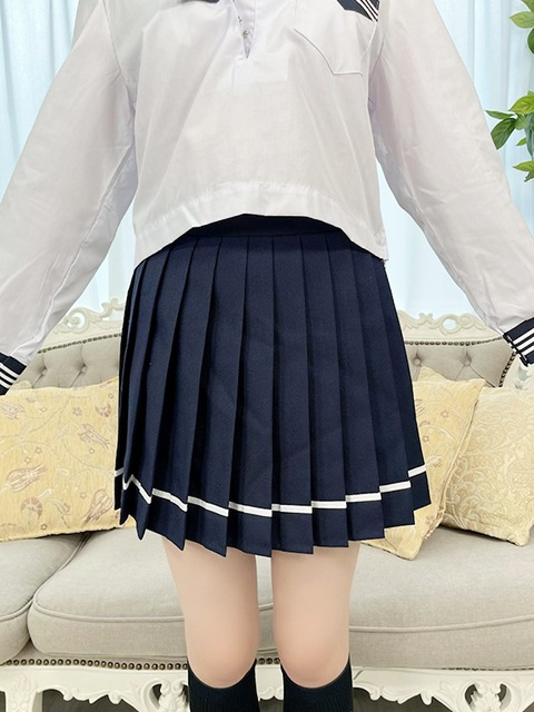コスメイトオリジナル学販生地使用 ライン入プリーツスカート