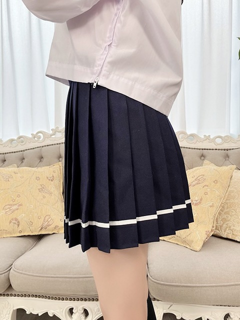 コスメイトオリジナル学販生地使用 ライン入プリーツスカート