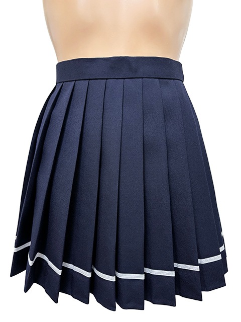 コスメイトオリジナル学販生地使用 ライン入プリーツスカート