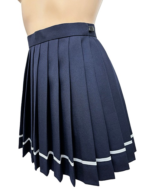 コスメイトオリジナル学販生地使用 ライン入プリーツスカート