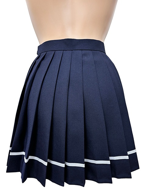 コスメイトオリジナル学販生地使用 ライン入プリーツスカート