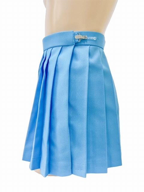 水色プリーツスカート ミニ丈 日本製