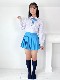 水色プリーツスカート ミニ丈 日本製
