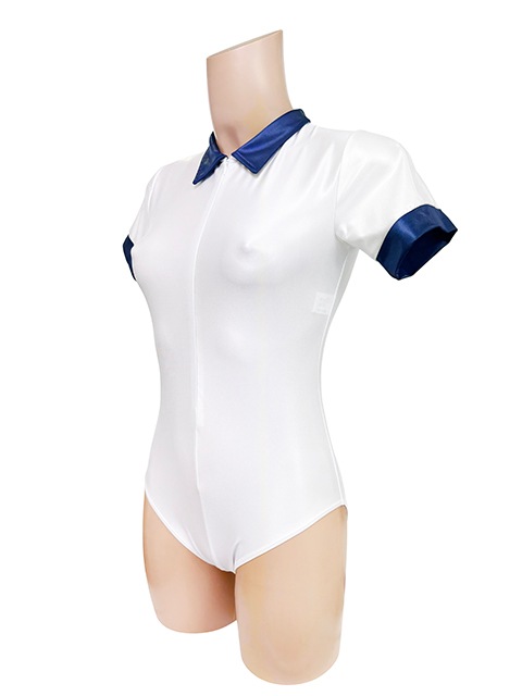 コスメイトオリジナル スーパーウェット襟付きフロントファスナー体操着レオタード