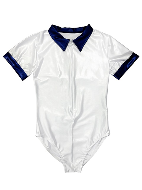 コスメイトオリジナル スーパーウェット襟付きフロントファスナー体操着レオタード