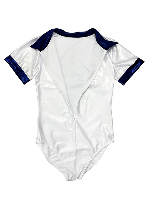 コスメイトオリジナル スーパーウェット襟付きフロントファスナー体操着レオタード