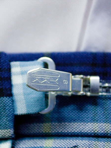 チェック プリーツ スカート 青×グレー