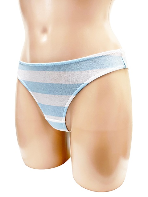 コスメイトオリジナル 綿天竺ボーダーTバックショーツ