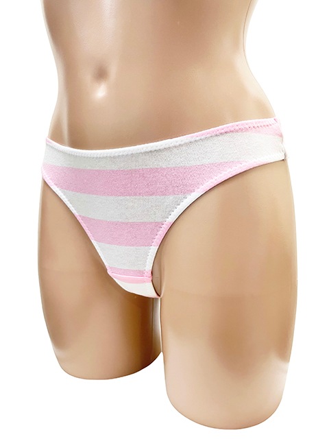 コスメイトオリジナル 綿天竺ボーダーTバックショーツ