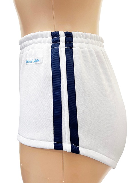 【限定カラー】コスメイトオリジナル SchoolMateライン入りブルマー ホワイト×ネイビー