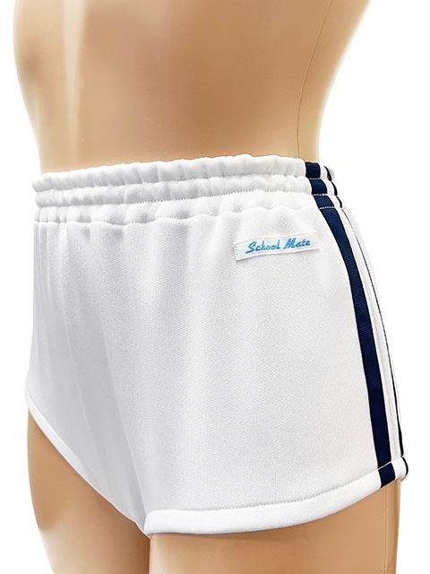 【限定カラー】コスメイトオリジナル SchoolMateライン入りブルマー ホワイト×ネイビー