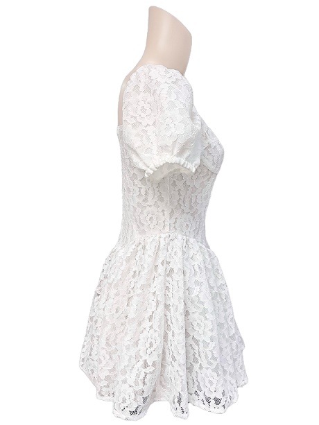 コスメイトオリジナル ハートネックミニ丈レースワンピース【インナー付き】