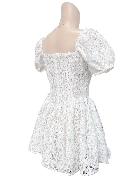 コスメイトオリジナル ハートネックミニ丈レースワンピース【インナー付き】