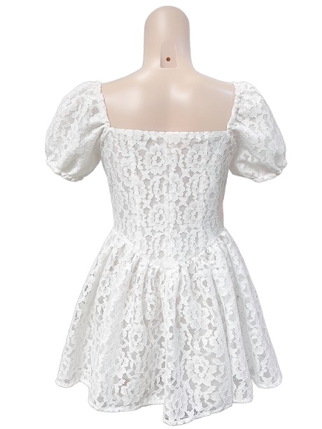 コスメイトオリジナル ハートネックミニ丈レースワンピース【インナー付き】