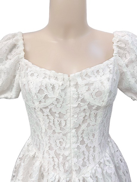 コスメイトオリジナル ハートネックミニ丈レースワンピース【インナー付き】