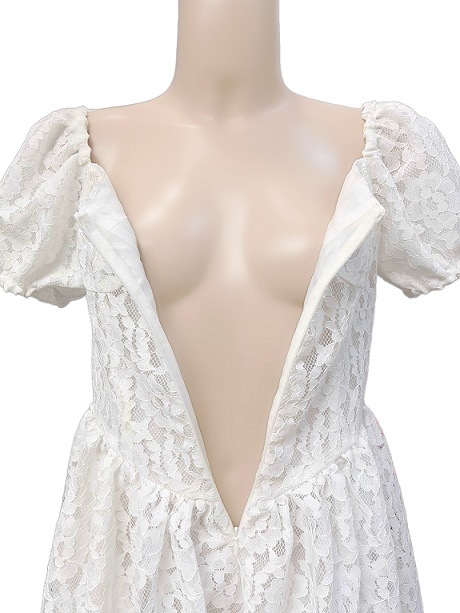 コスメイトオリジナル ハートネックミニ丈レースワンピース【インナー付き】