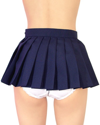 【ウエスト95cm登場】コスメイトオリジナル ウルトラマイクロミニプリーツスカート 濃紺