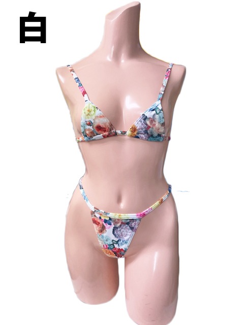 コスメイトオリジナル 2WAYストレッチ素材花柄マイクロビキニ