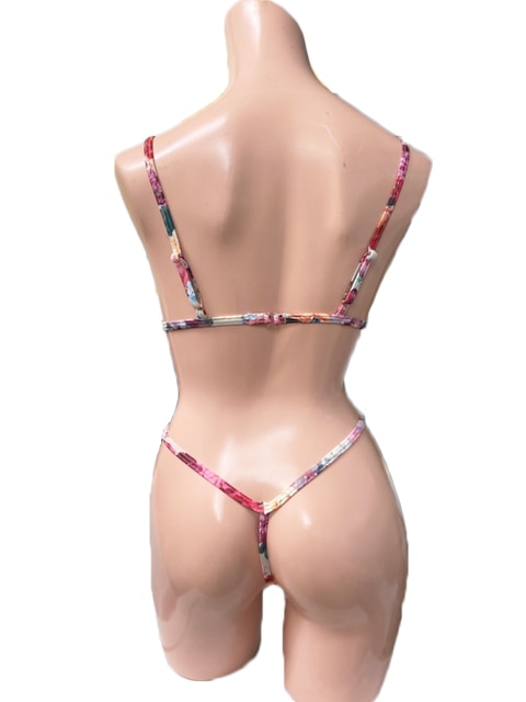 コスメイトオリジナル 2WAYストレッチ素材花柄マイクロビキニ