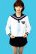 秋冬セーラー服 オフホワイト×濃紺