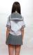 春夏 半袖 セーラー服 杢グレー