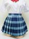 チェック プリーツ スカート 青×グレー