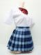 チェック プリーツ スカート 青×グレー