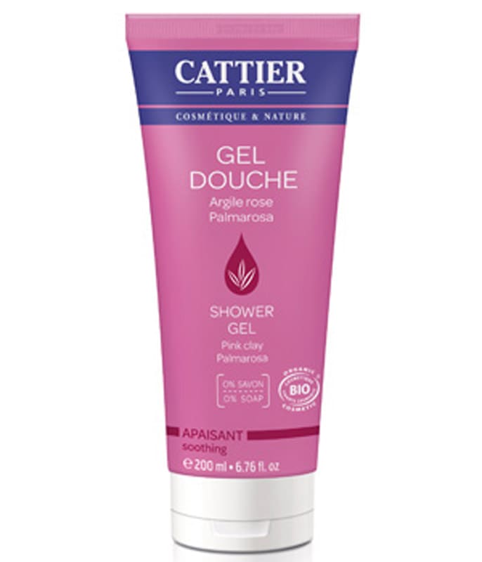 [カティエ]パルマローズスージングシャワージェル 200ml<br>[CATTIER]GEL DOUCHE APAISANT ARGILE ROSE PALMAROSA 200ml