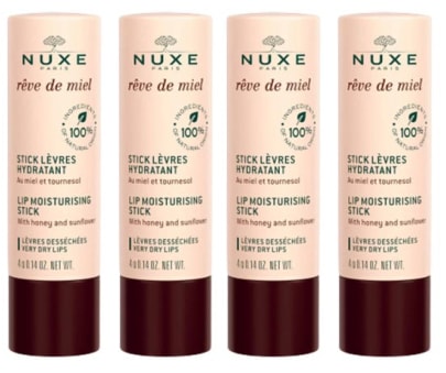 [ニュクス] レーブドミエル リップ モイスチャライジング スティック 4本セット4g<br>[NUXE]REVE DE MIEL STICK LEVRES HYDRATAN4