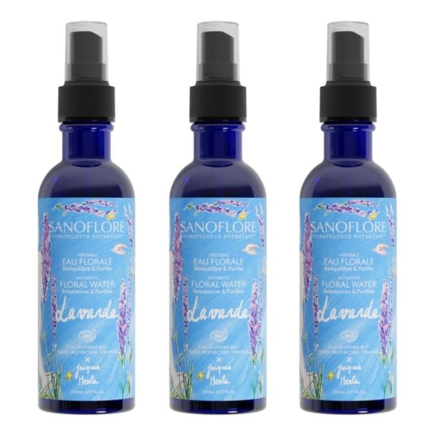 [サノフロール]ラベンダー　フローラルウォーター　200ml  3本セット<br>[SANOFLORE] VERITABLE EAU FLORALE DE LAVANDE FINE BIO 200ml