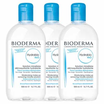 [ビオデルマ]ヒドラビオエッチツーオーH2O　クレンジング 500ml　3本セット<br>[BIODERMA]HYDRABIO H2O 500ml　3PCS