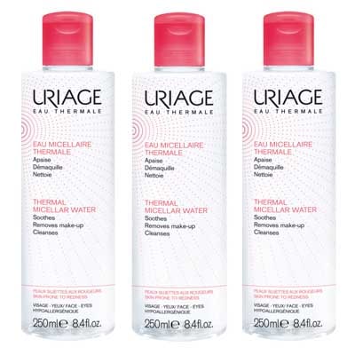 [ユリアージュ] サーマル クレンジングウォーター　敏感肌・赤身肌　無香料タイプ　250ml 3本セット<br>[URIAGE] EAU MICELLAIRE THERMALE HYDRATANTE DEMAQUILLE NETTOIE 250ml PEAUX SENSIBLE ROUGEURS　3ＰＣＳ