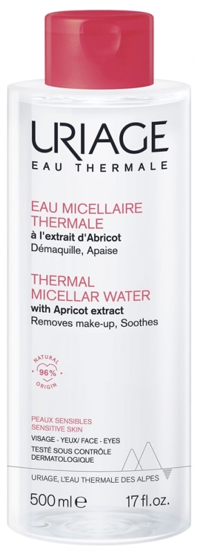 [ユリアージュ] サーマル クレンジングウォーター　無香料タイプ　敏感肌　500ml　<br>[URIAGE] EAU MICELLAIRE THERMALE A L'EXTRAIT D'ABRICOT DEMAQUILLE APAISE 500ml 　PEAUX SENSIBLE