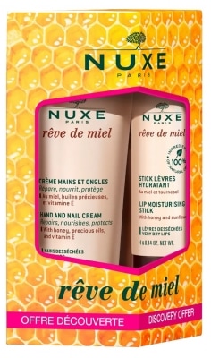 ニュクス[NUXE]　レーブドミエル ハンド＆ネイル クリーム 30mlとレーブドミエル リップ モイスチャライジング スティック 4g　2本セット