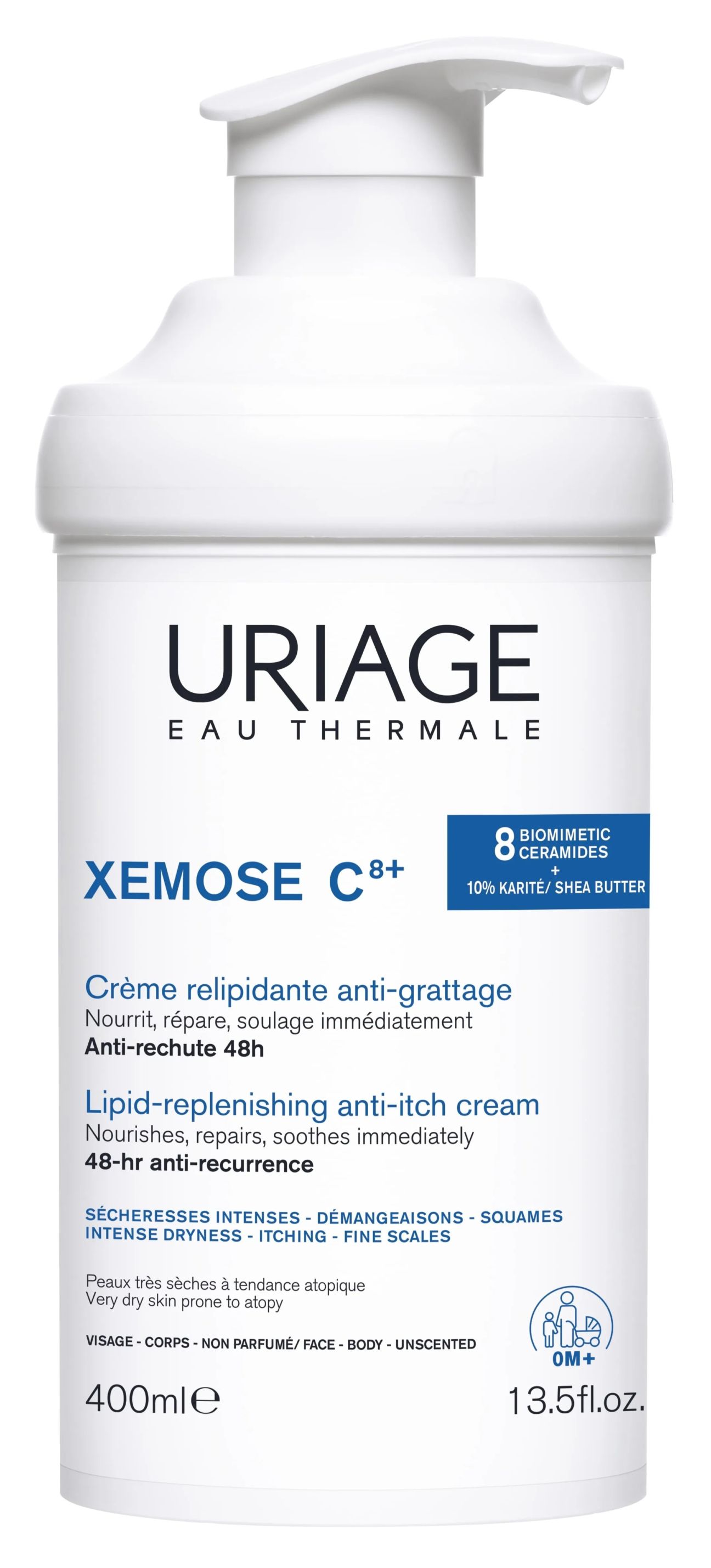 [ユリアージュ]  XEMOSE C8+ アンチイリタシオン クリーム　400ml<br>[URIAGE] XEMOSE C8+ CREME RELIPIDANTE ANTI-IRRITATION  400ml