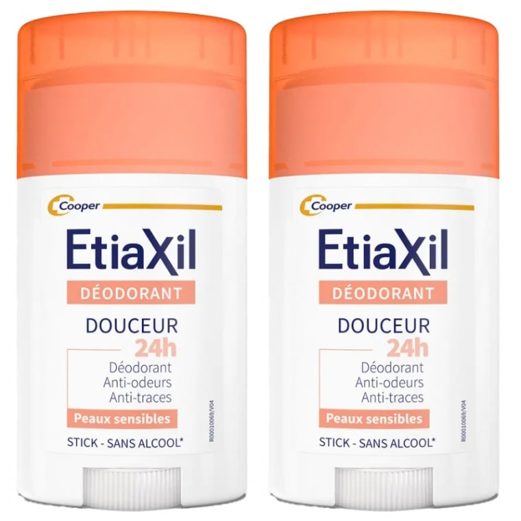 [エティアキシル] マイルド デオドラント スティック 24Ｈ 40ml  2本セット 塩化アルミニウム無し 敏感肌、アレルギー肌用<br>[ETIAXIL] DEODRANT STICK DOUCEUR 24H SANS SELS D'ALUMINIUM 50ml　2PCS