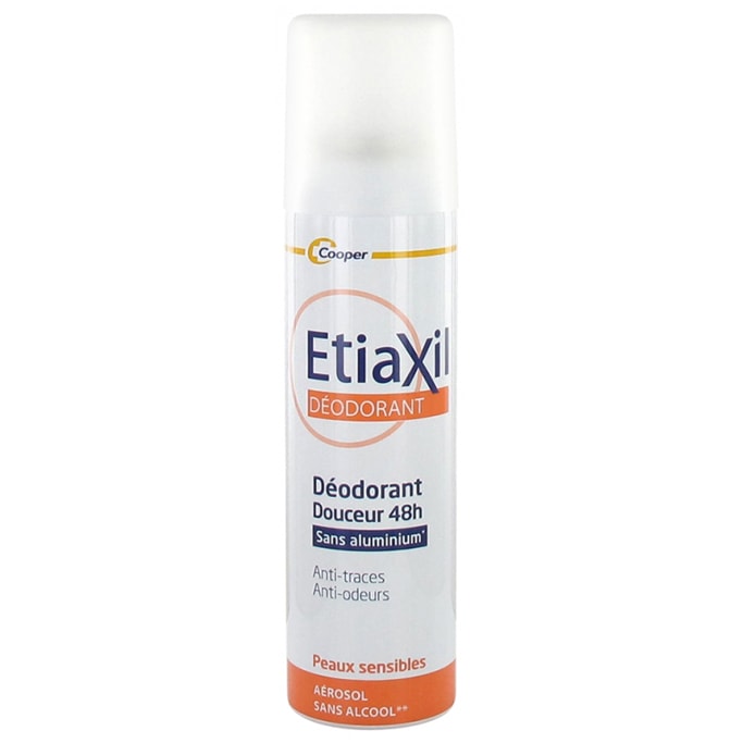 [エティアキシル] マイルドデオドラント 　スプレー　超敏感肌用 　48時間 150ml<br>[ETIAXIL] DEODRANT DOUCEUR SPRAY 48H SANS SELS D'ALUMINUM  150ml