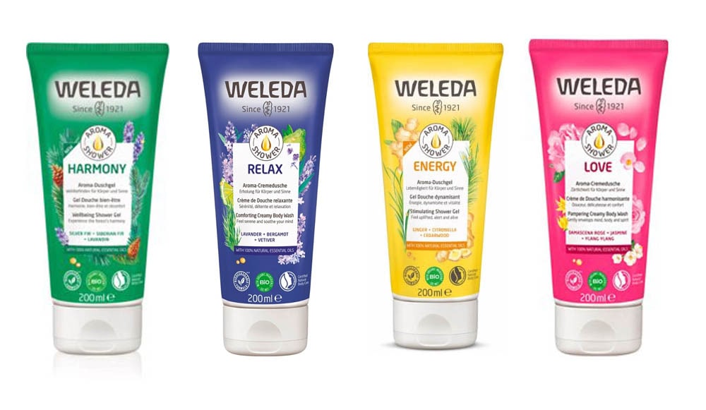 【ヴェレダ】かわいい魅惑のアロマシャワーシャワージェル　シリーズ4点セット　200mlｘ4<br>【WELEDA】AROMA SHOWER GEL SET 200mlx4